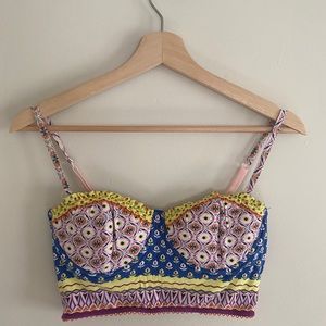Anthropologie Pinkerton printed longline bra, 34C